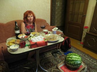 Olga à l'heure du repas!